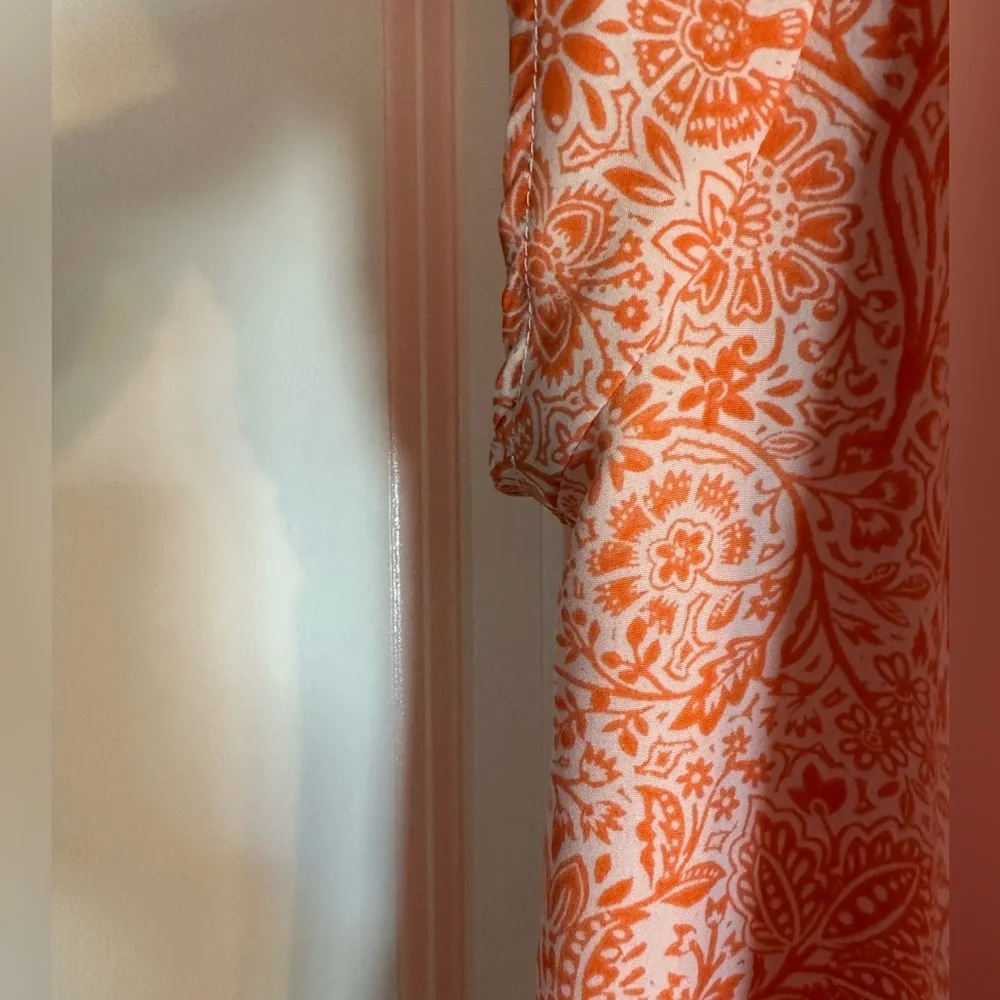Savannah Jane Women's Vibrant Orange Embroidered Blouse - Picture 3 of 4